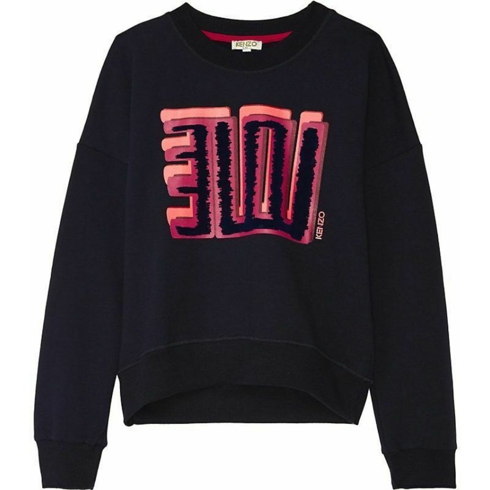 Kenzo Girl's Sweatshirt Love Cotton Blue Pink Size 6 Pullover